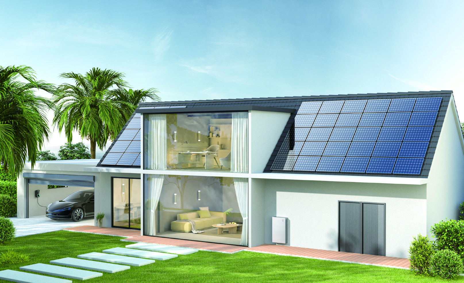 Scenografia FoxESS con impianto fotovoltaico e accumulo